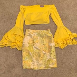 Jovani Yellow Two Piece